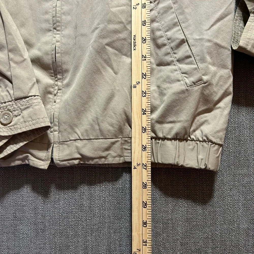 Chaps Ralph Lauren Harrington Jacket Mens L Tan Cotton Full Zip Mesh Lined Logo